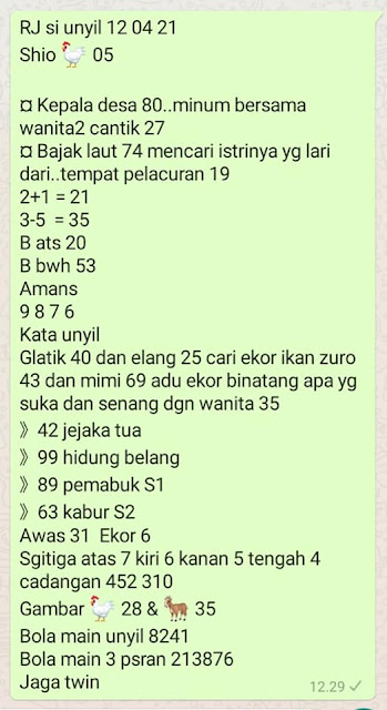 Syair HK 12 April 2021